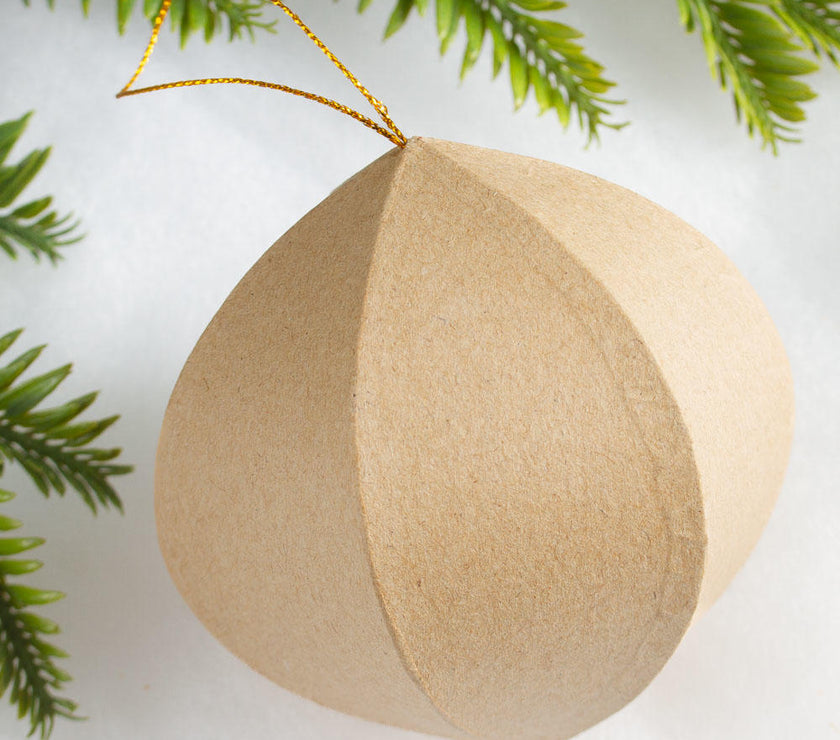 3-3/4" Paper Mache 6 Sided Ornament