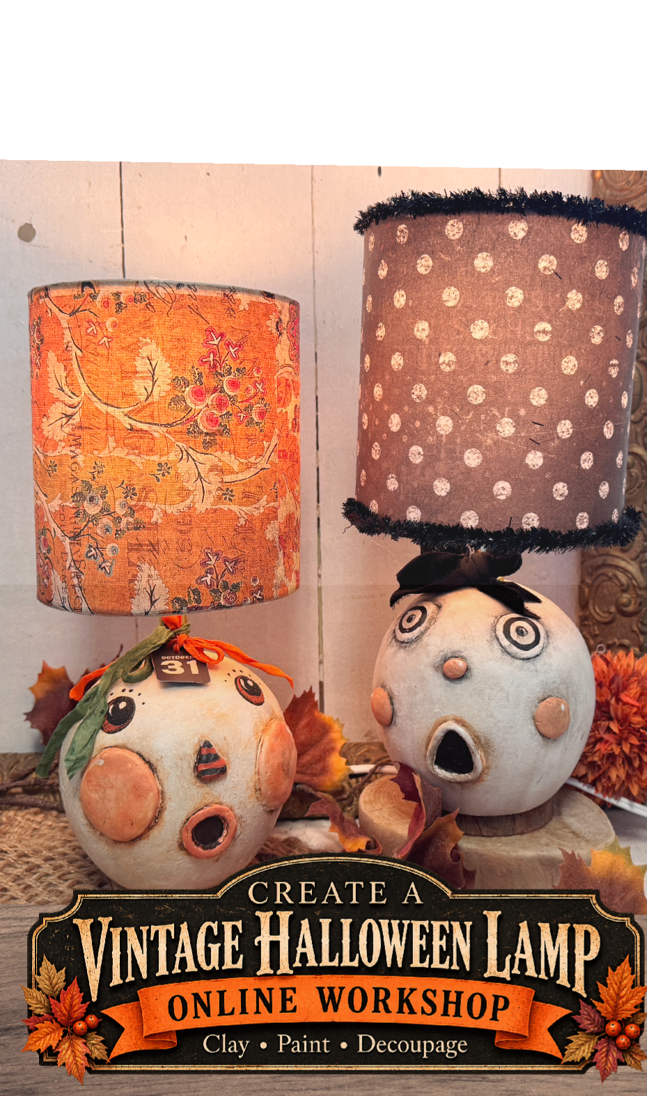 Vintage Halloween Lamp Virtual Workshop
