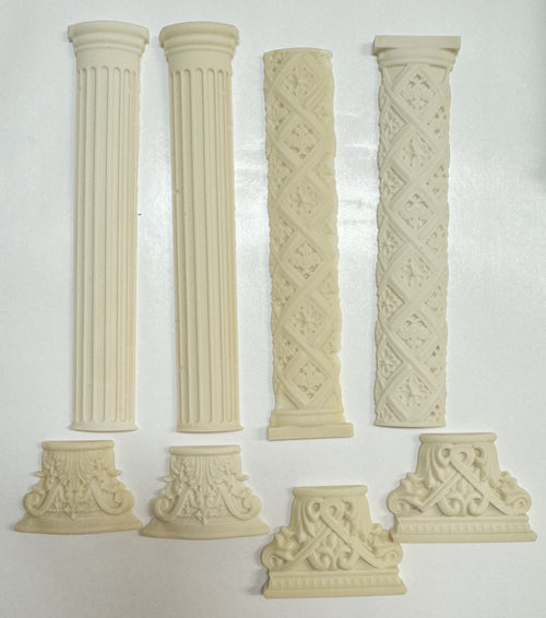 Set of 4 Resin Columns and Capitals