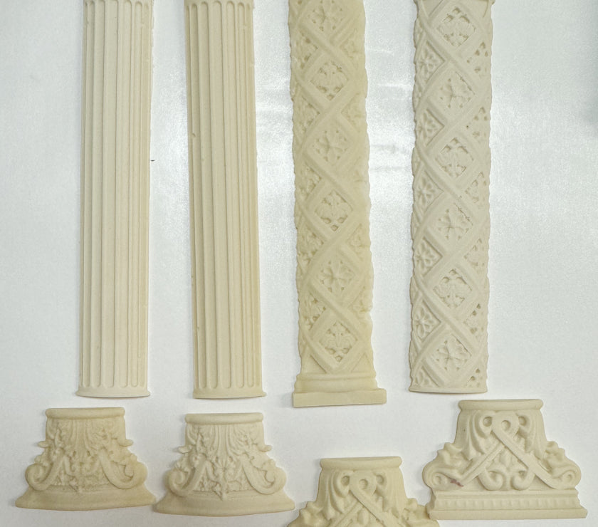 Set of 4 Resin Columns and Capitals