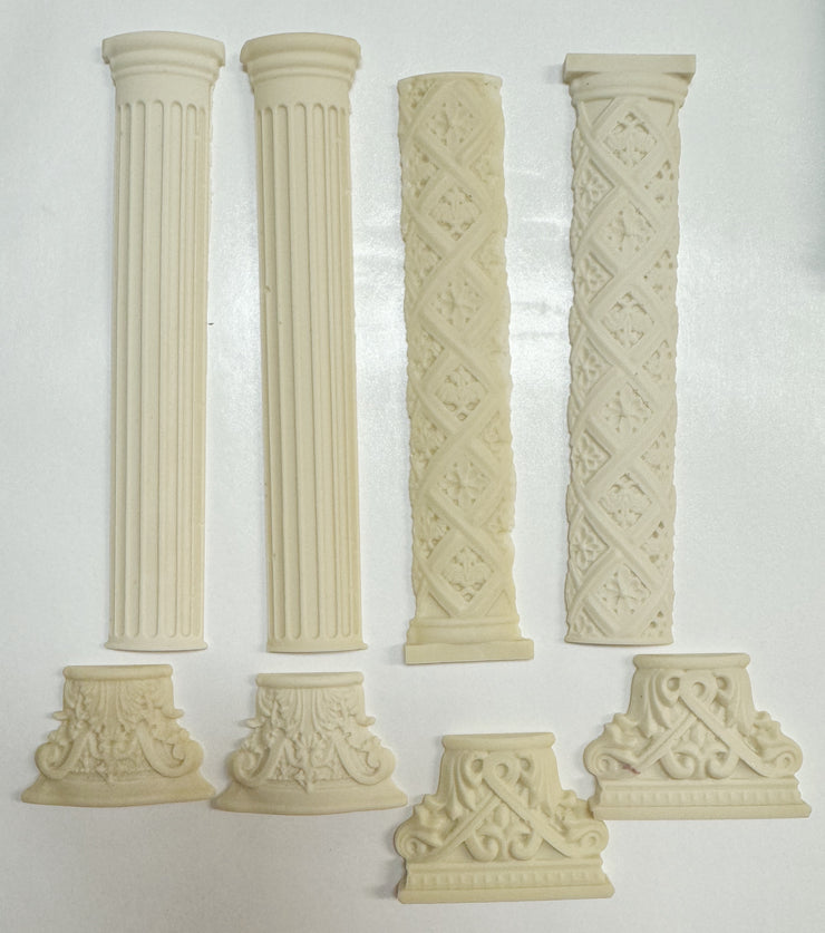 Set of 4 Resin Columns and Capitals