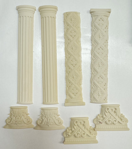 Set of 4 Resin Columns and Capitals