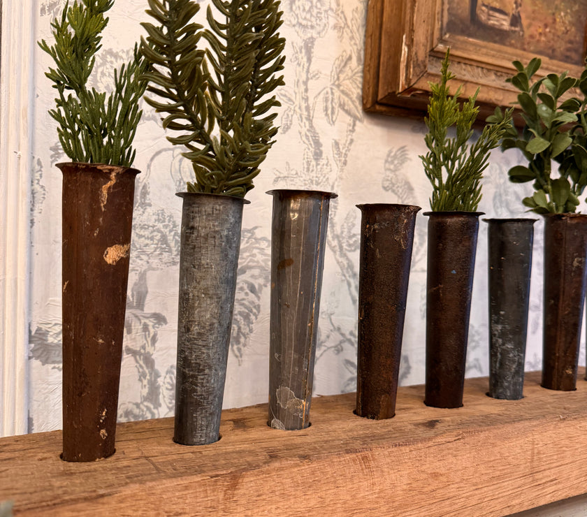 Floral Centerpiece wood and tin