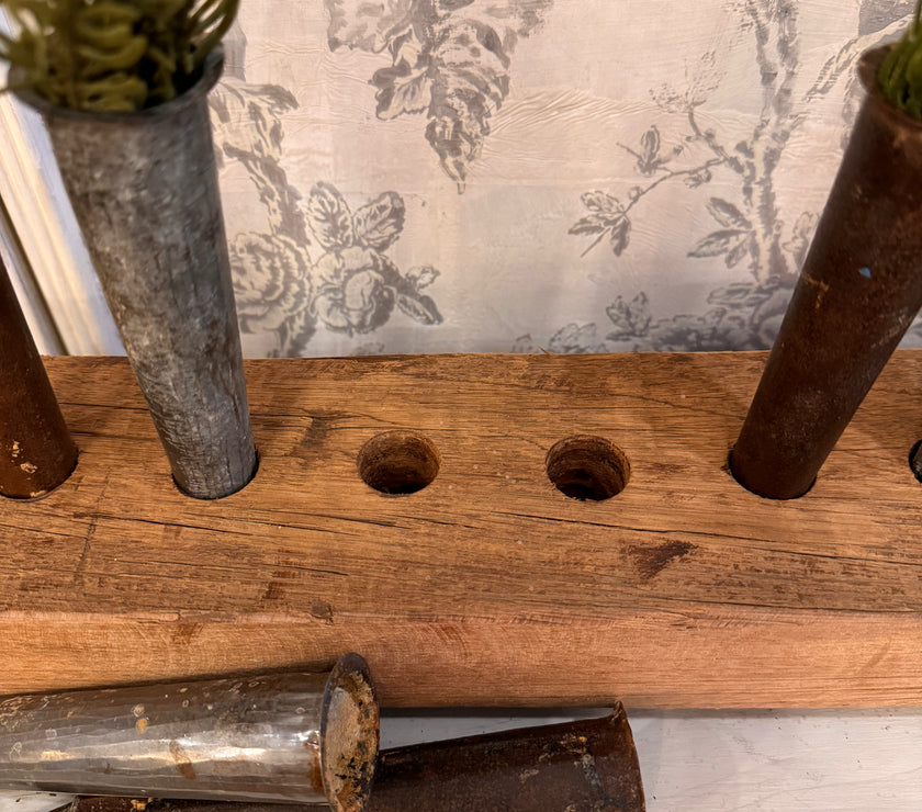 Floral Centerpiece wood and tin