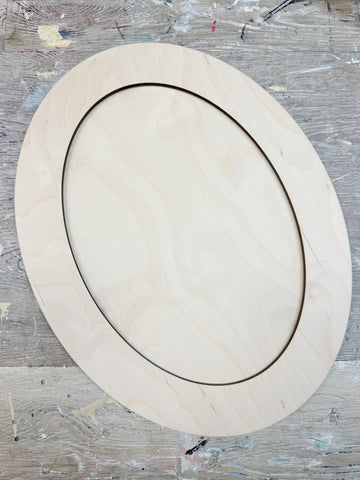 Custom two part oval wood frame