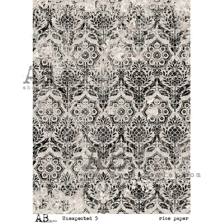 Black Damask Pattern Unexpected ABRP_0084