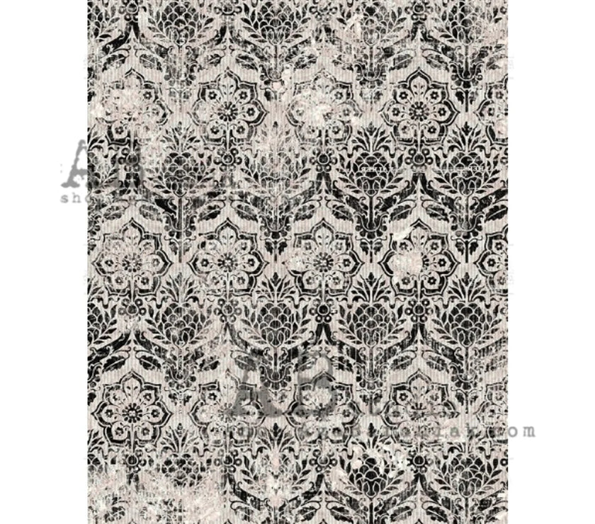 Black Damask Pattern Unexpected ABRP_0084