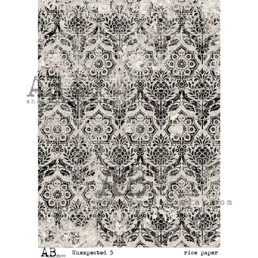 Black Damask Pattern Unexpected ABRP_0084