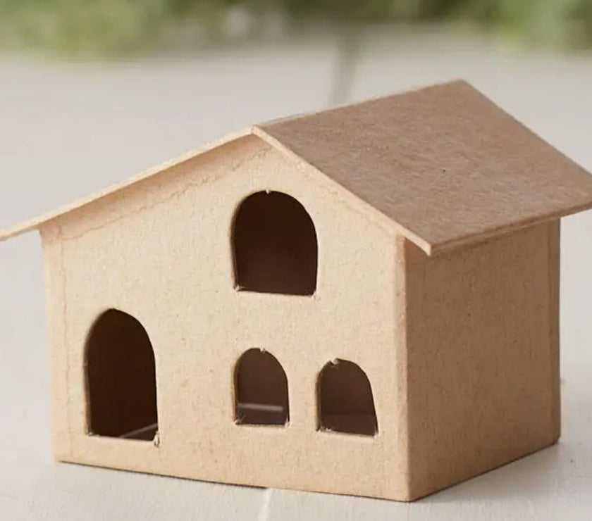 4" paper mache house