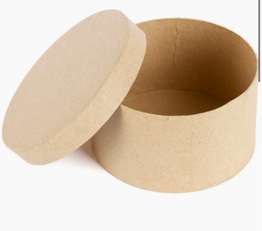 4" paper mache box round