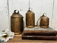 Metal bell on Jute Rope, Gold Finish