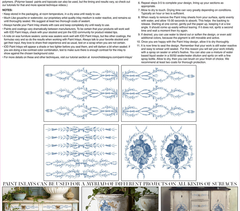 Trompe L'oeil Bleu IOD Paint Inlay