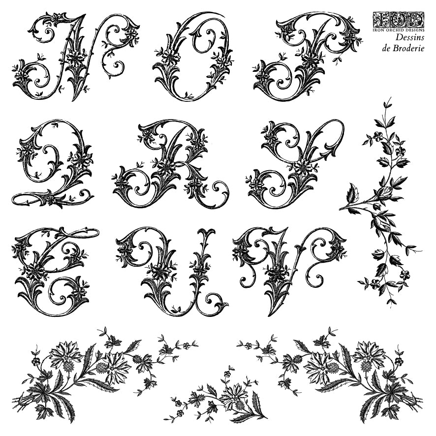 Dessins de Broderie Labels 6x6 IOD Stamp