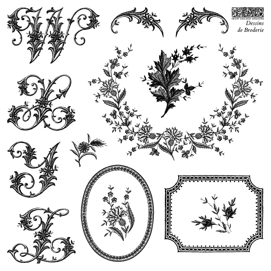 Dessins de Broderie Labels 6x6 IOD Stamp