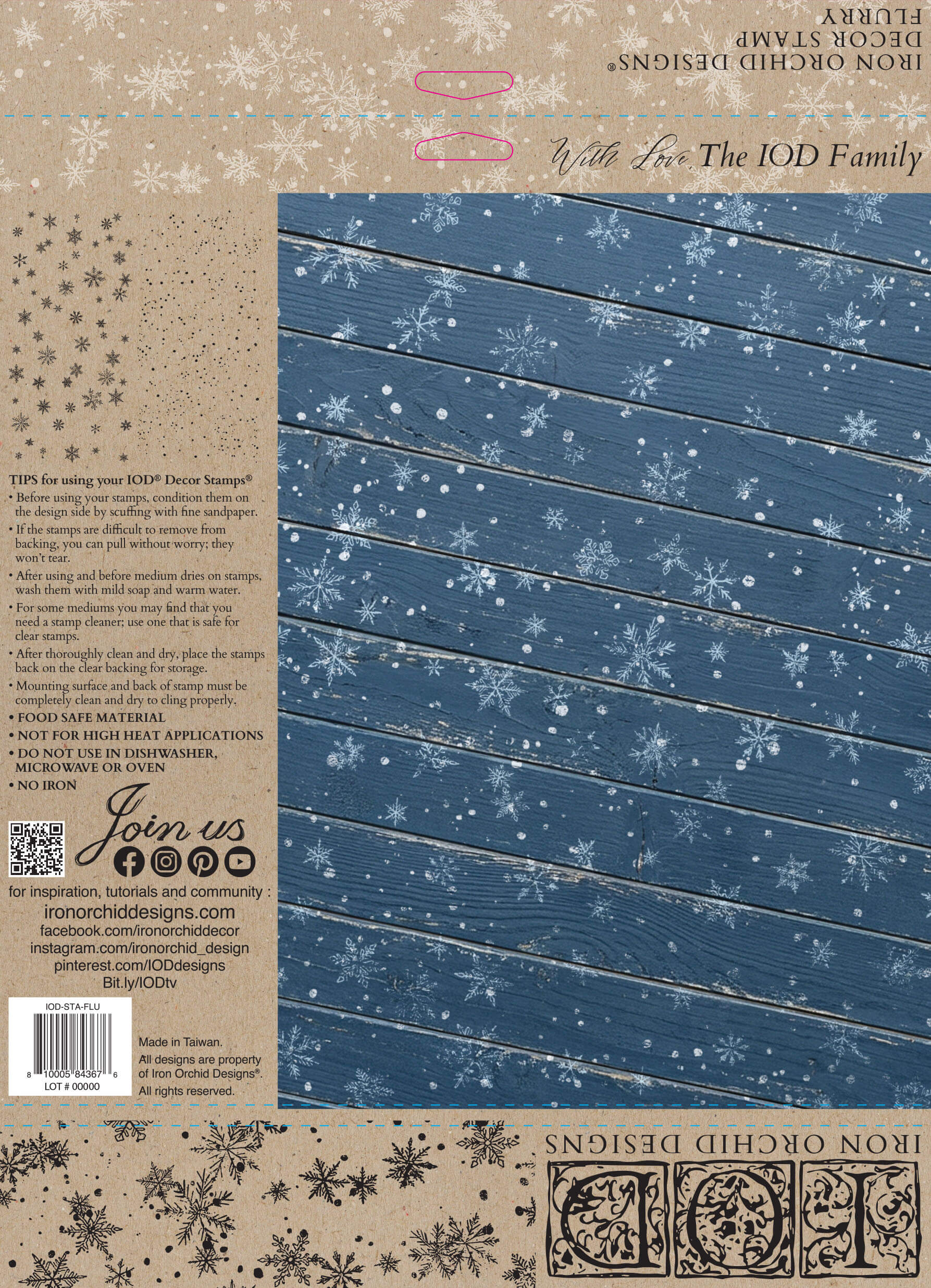 Flurry 12x12 IOD Stamp