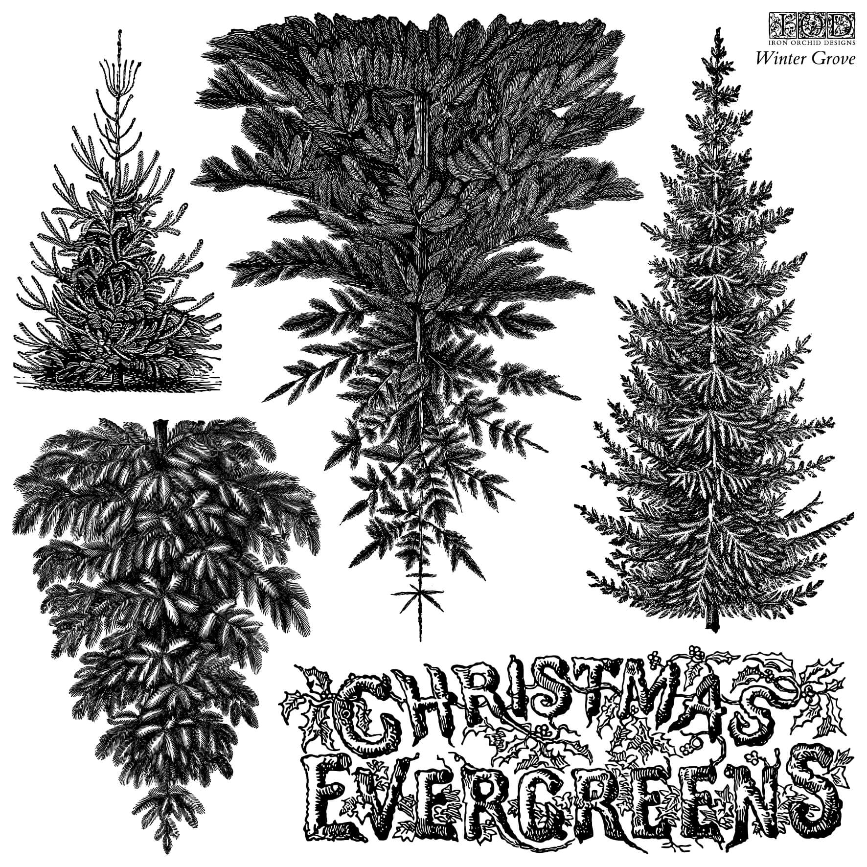 Winter Grove 12x12 IOD Stamp™