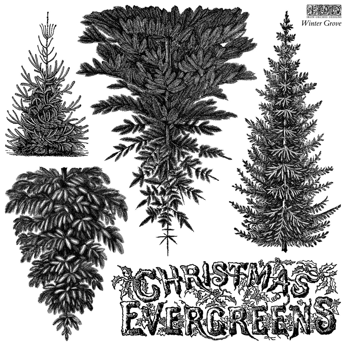 Winter Grove 12x12 IOD Stamp™