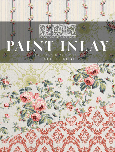 Lattice Rose  IOD Paint Inlay