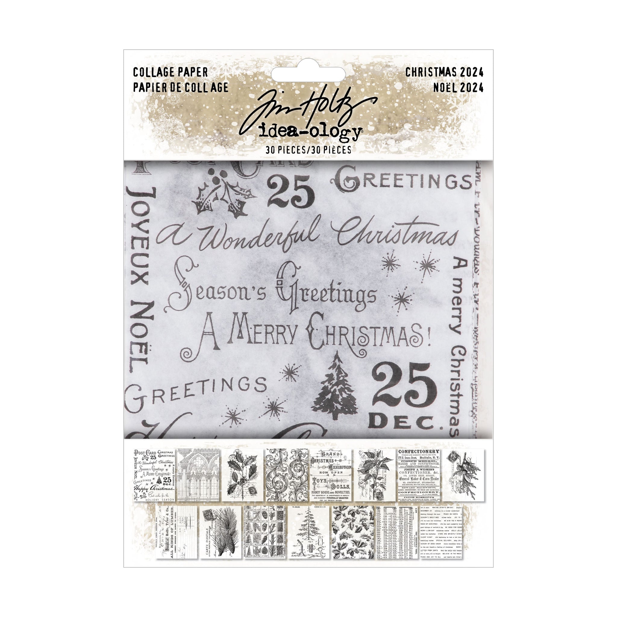 Tim Holtz Christmas Collage Paper 2024