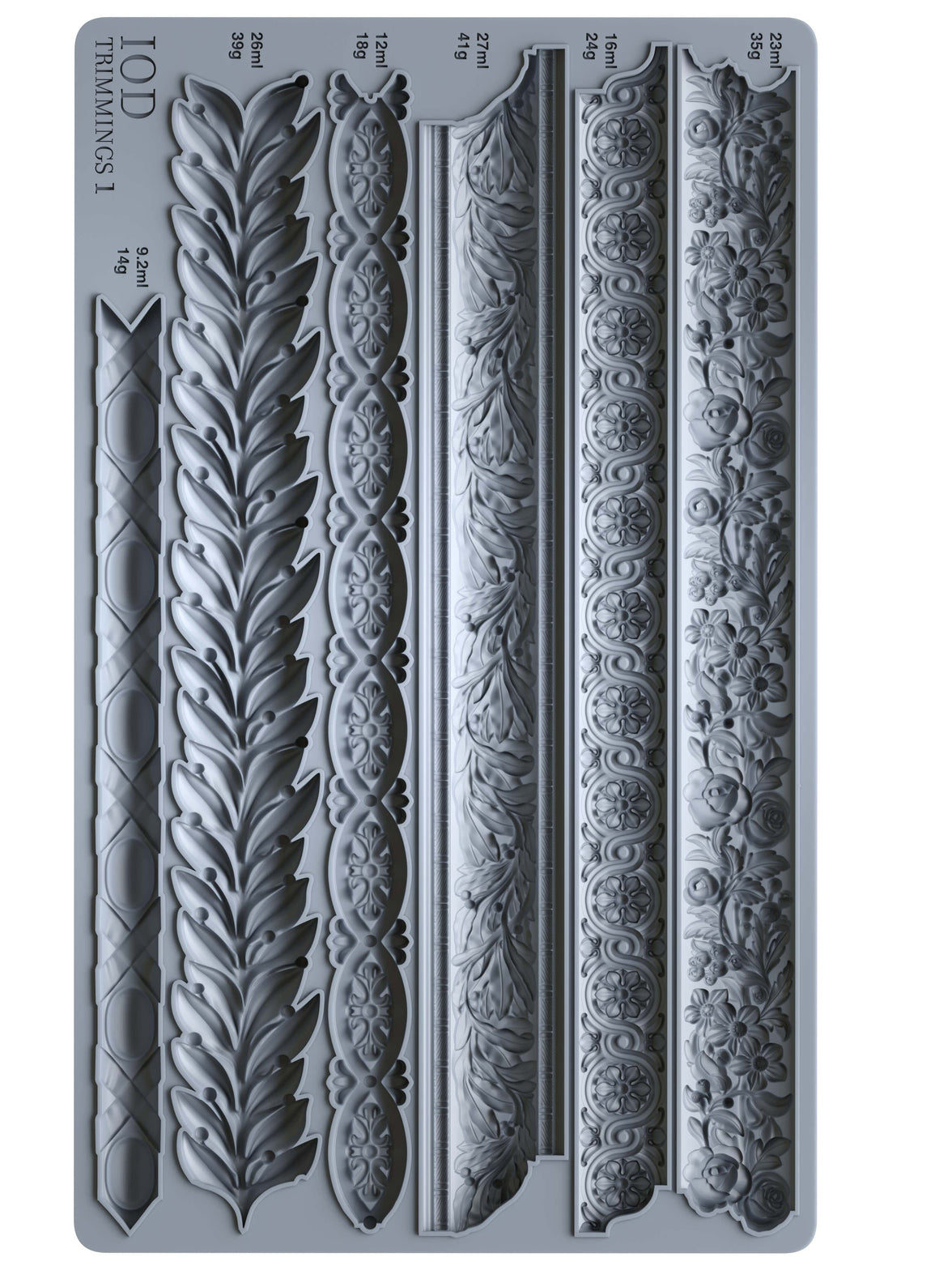 Decorative mold with intricate patterns on a white background