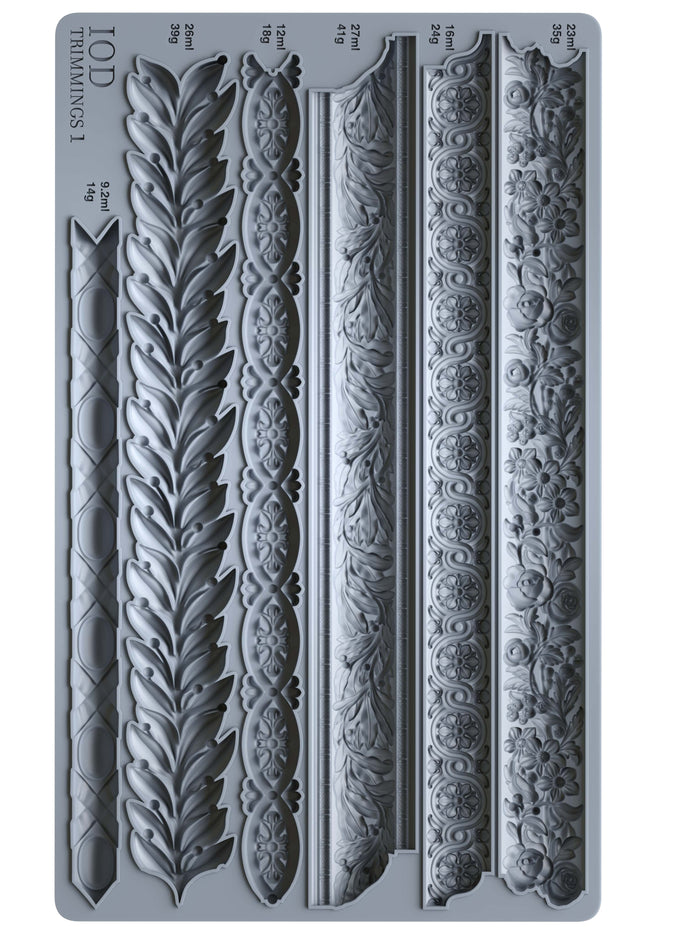 Decorative mold with intricate patterns on a white background