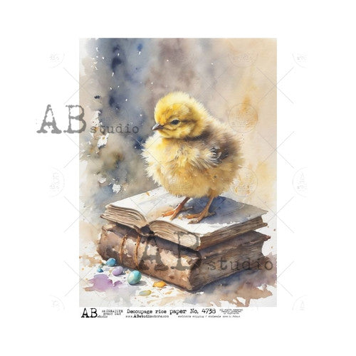 Yellow Easter Chick on Book Stack
