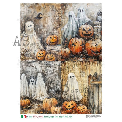 AB Studios Halloween Ghosts Four Pack A4 Rice Paper