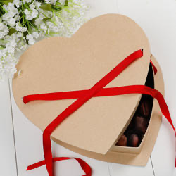 12" Heart Shape Paper Mache Candy Box