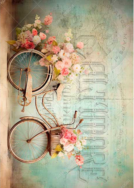 Aqua Background Spring Bicycle