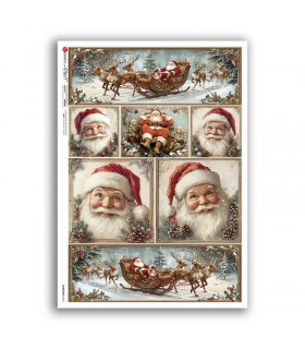 Victorian Santa and Sleigh Collage