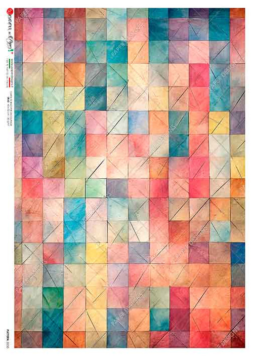 Paper Designs Colorful Squares A4 Rice Paper | Paper Designs | Rice ...