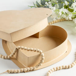 12" Heart Shape Paper Mache Candy Box