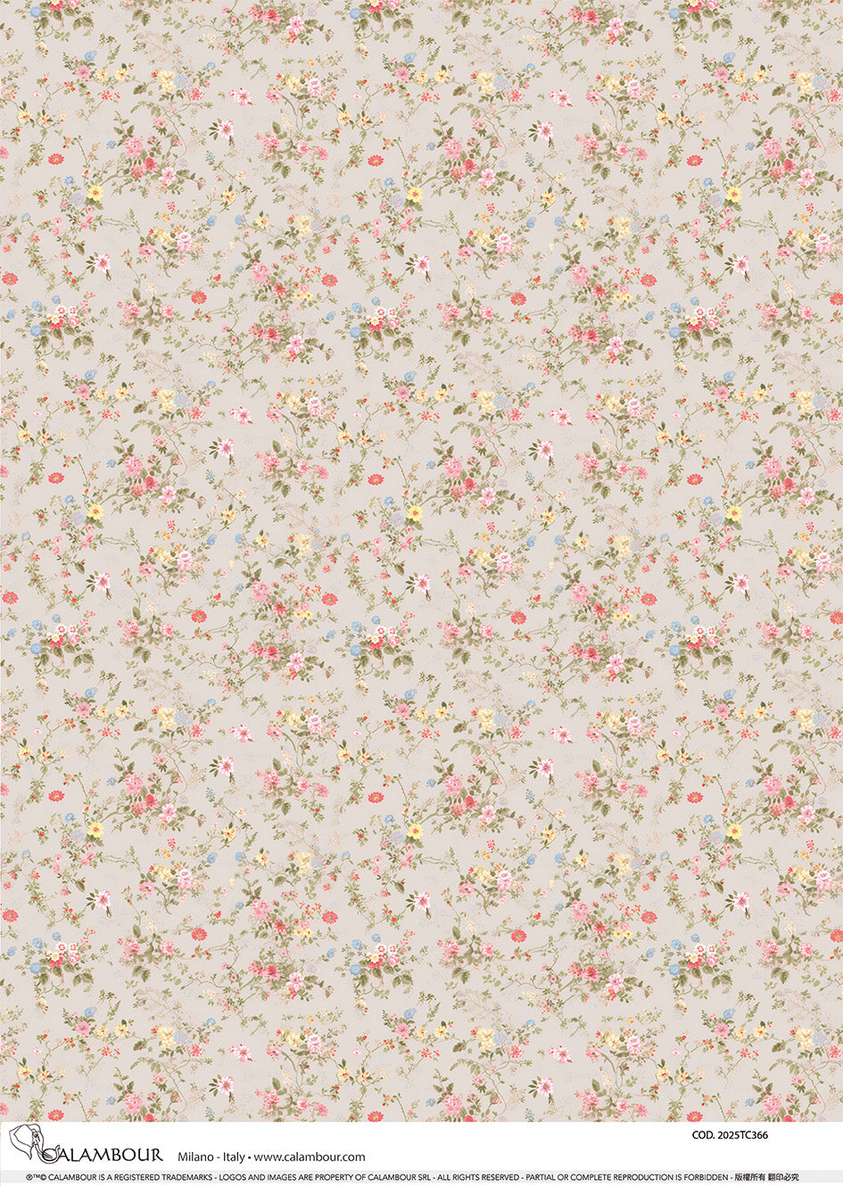 Spring Dusty Rose Florals Pattern