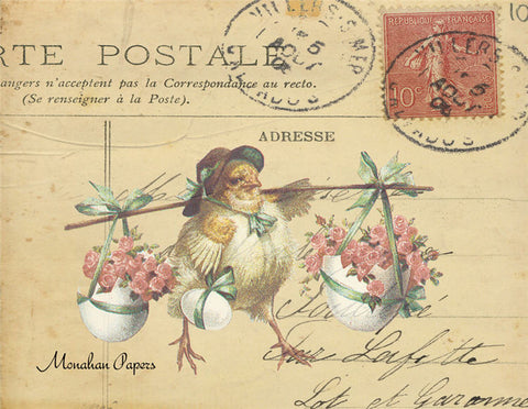 Chick with Flowers Postcard - E71