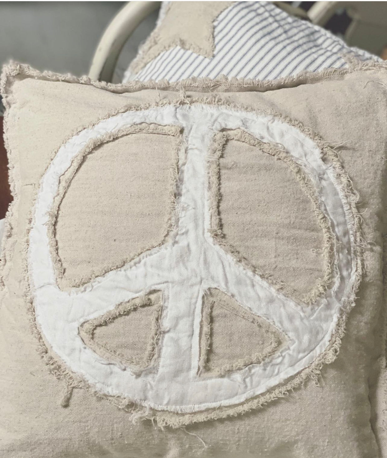 Distressed Peace Pillow Cover