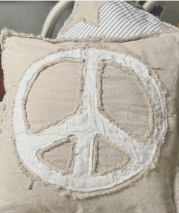 Distressed Peace Pillow Cover
