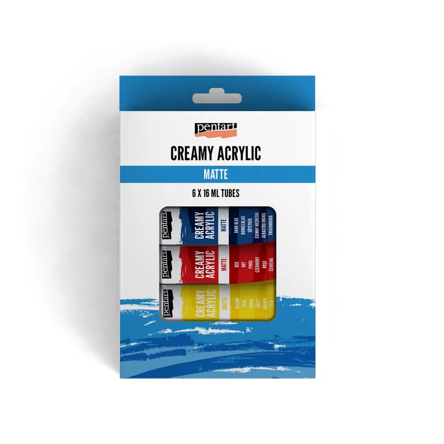 Creamy acrylic paint matte set 6 colors x 16 ml / tube