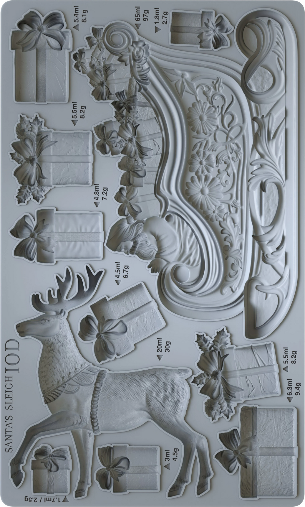 Santa's Sleigh 6x10 IOD Mould