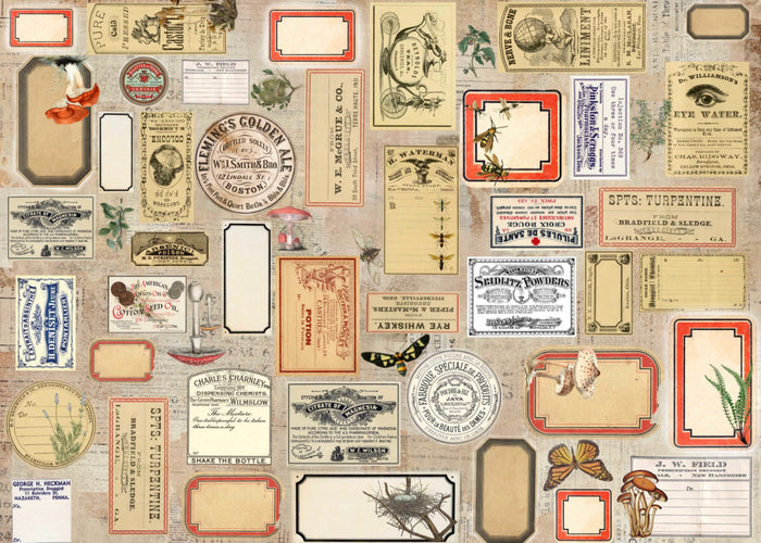 Roycycled Label Masterboard, design by Roycycled, arts & entertainment > hobbies & creative arts > arts & crafts, for decoupage and crafting