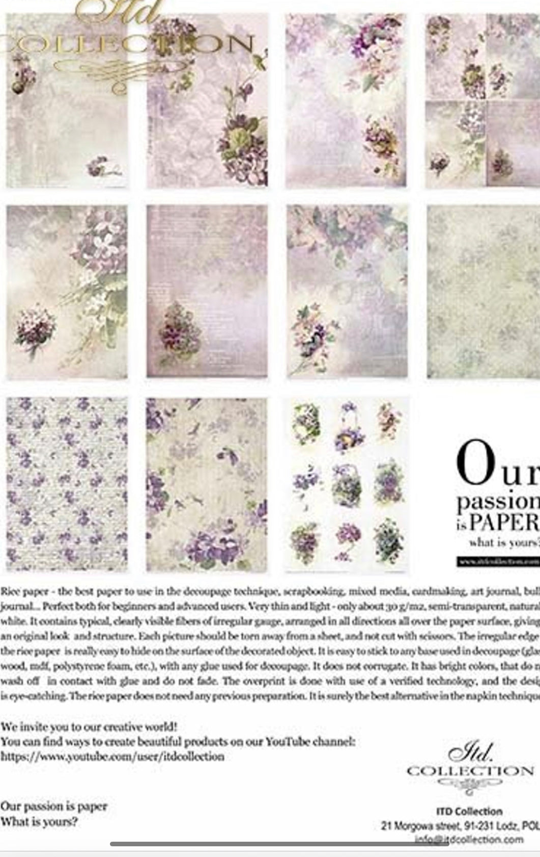 Rice Paper Pack Flower Post Violet