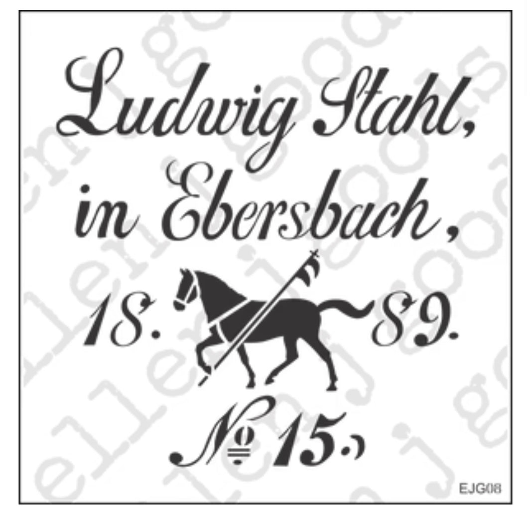 Set of 4 German Grain Sack Quilt Stencil, 12 inch