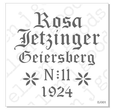 Set of 4 German Grain Sack Quilt Stencil, 12 inch
