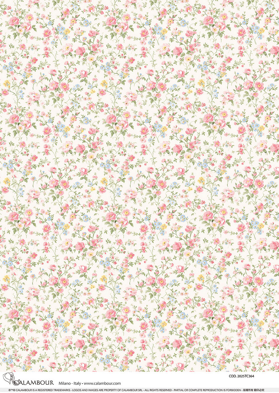 Spring White and Soft Pink Florals Pattern 2025TC364