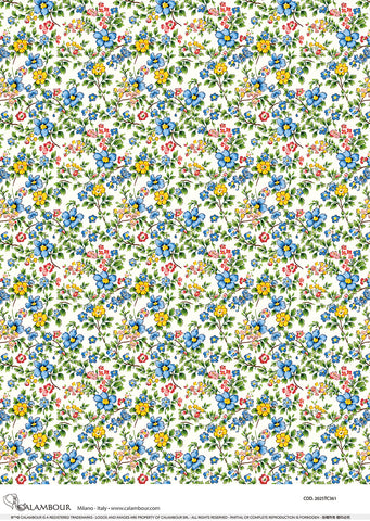 Spring Yellow and Blue Florals Pattern 2025TC361