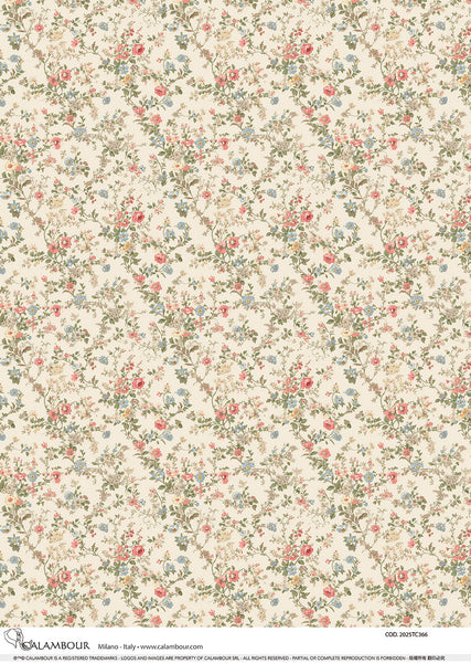 Spring Cream Florals Pattern 2025TC367