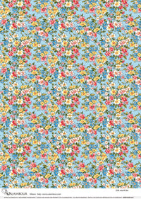 Spring Yellow Pink White and Blue Florals Pattern 2025TC362