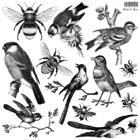 BIRDS & BEES IOD Décor Stamp