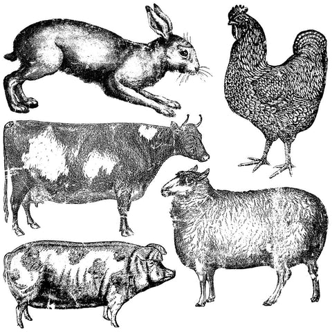 Farm Animals IOD Décor Stamp
