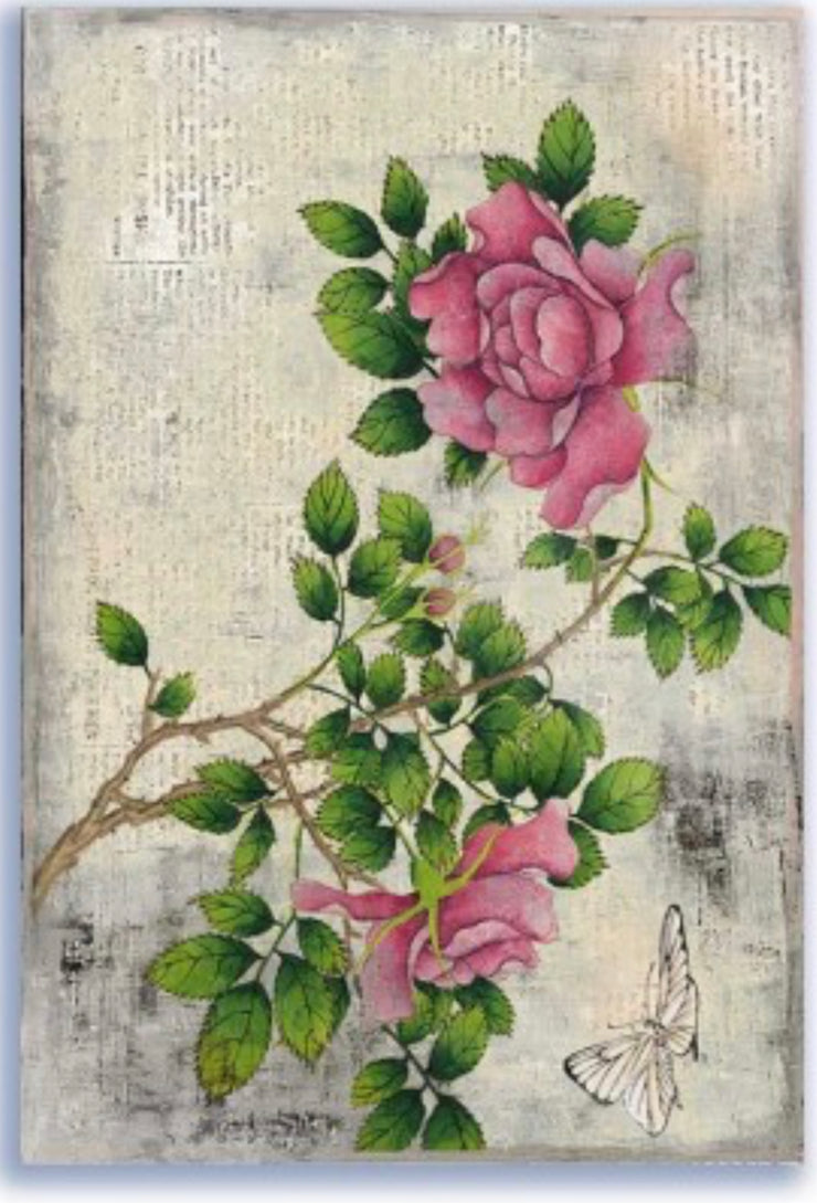 Vintage Deep Pink Roses