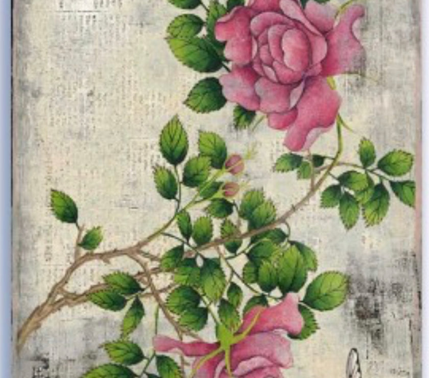Vintage Deep Pink Roses